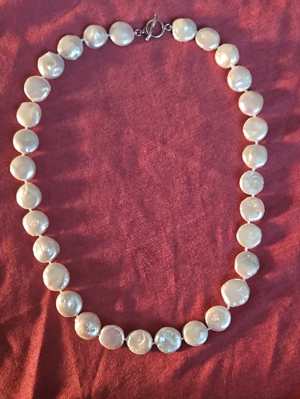 Classic White Coin Pearl Necklace - Elegant Women’s Jewelry